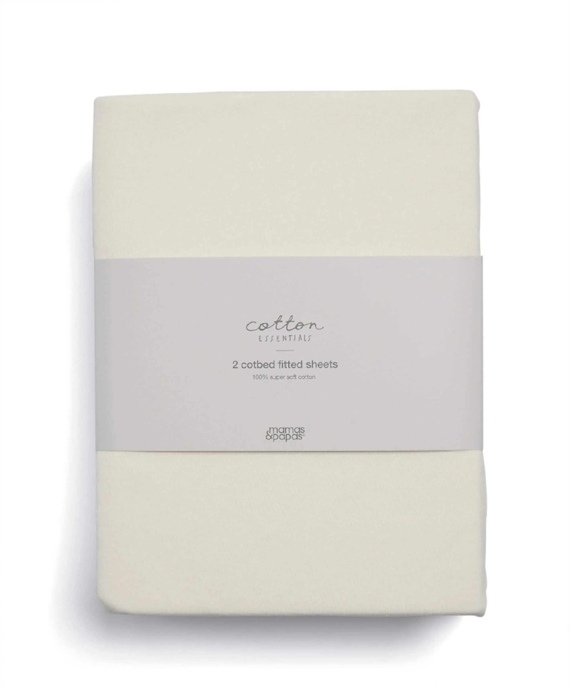Cotton Essentials Cotbed Fitted Sheets (2 Pack) - Cream - Image 3