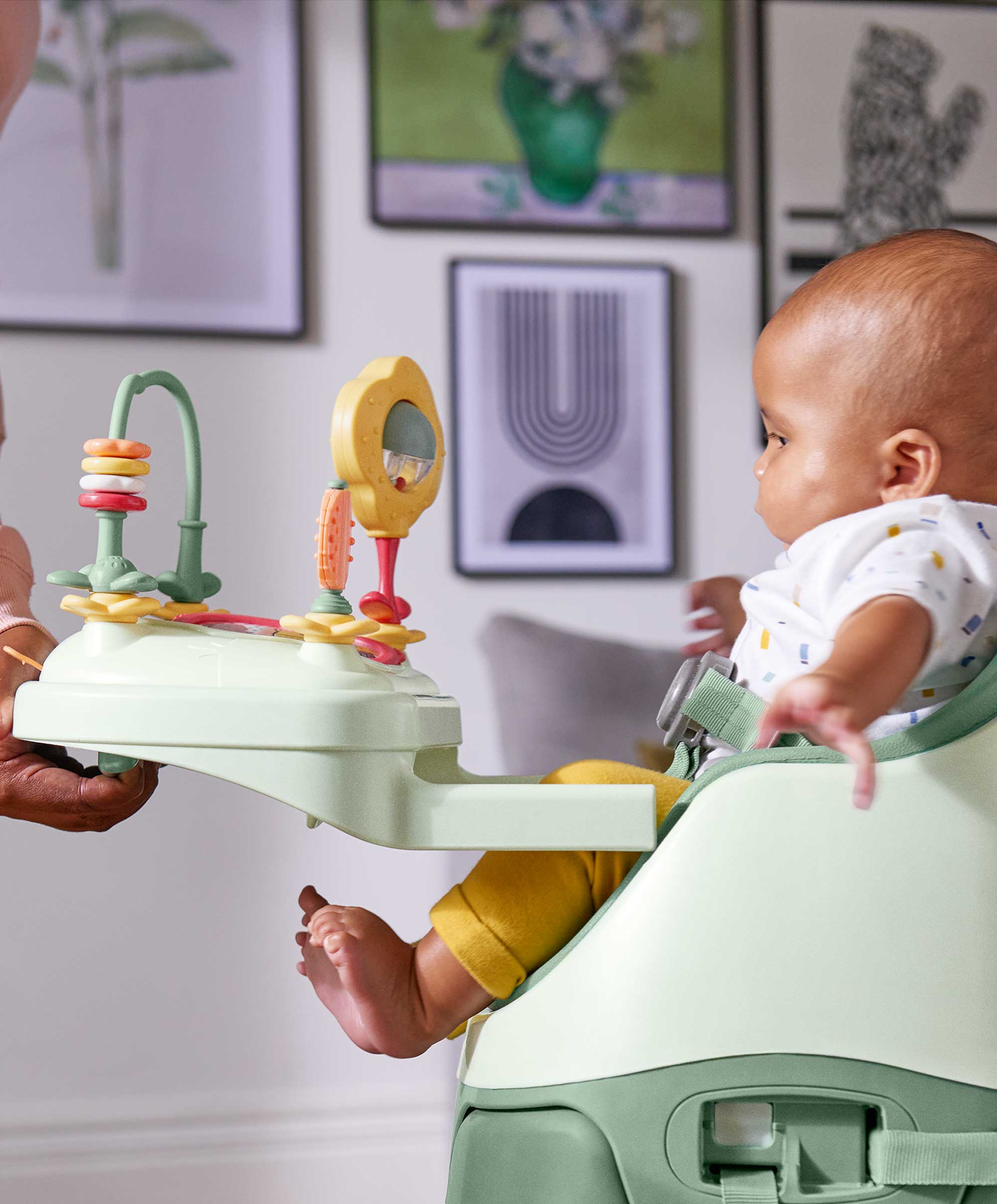 Bug 3-in-1 Floor & Booster Seat with Activity Tray - Eucalyptus - Image 5
