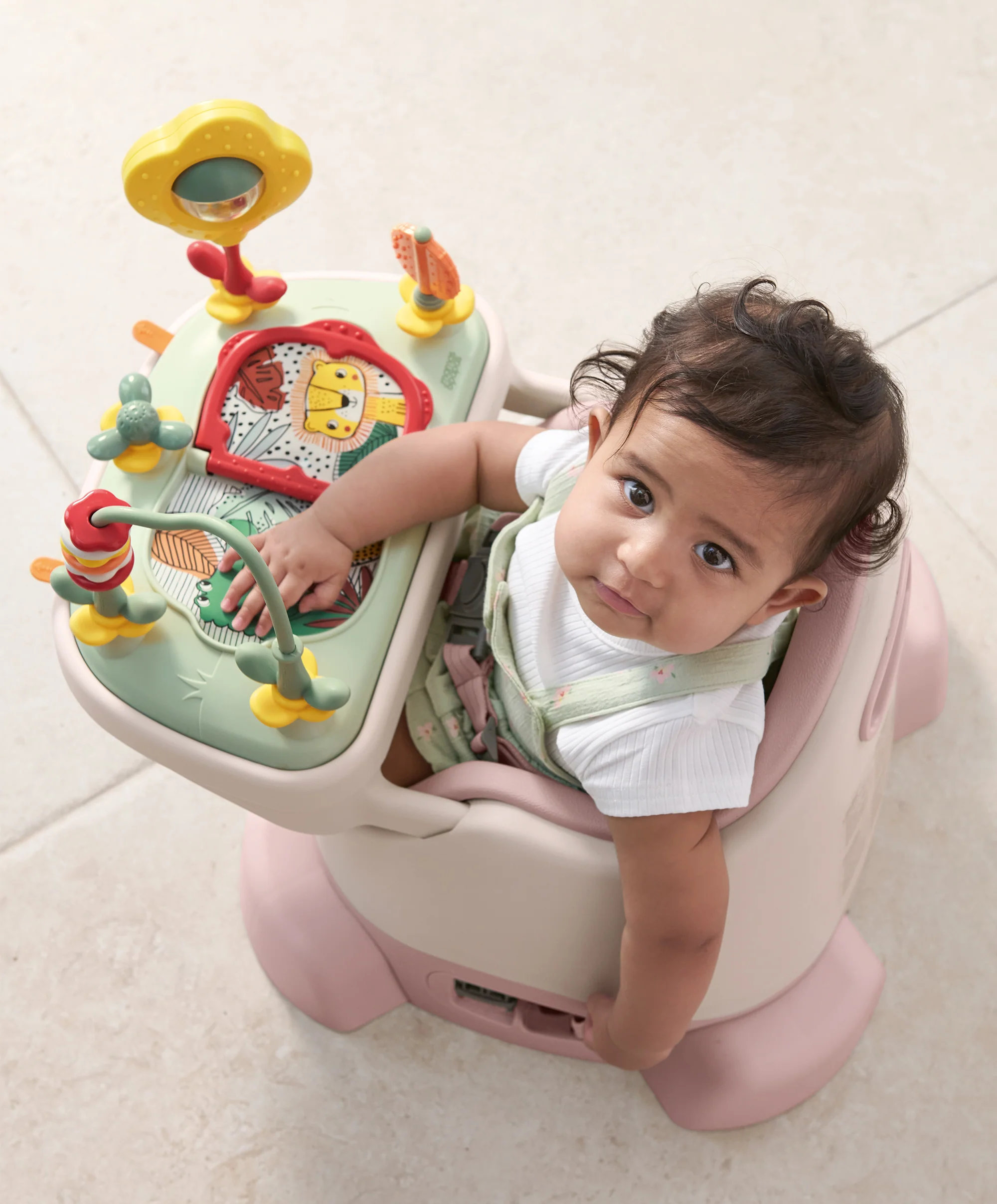 Bug 3-in-1 Floor & Booster Seat with Activity Tray & Splash Mat - Blossom - Image 3