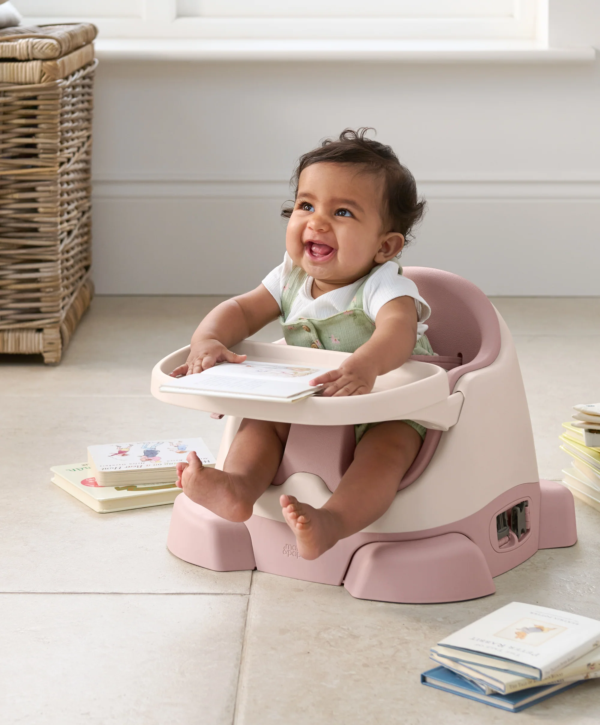 Bug 3-in-1 Floor & Booster Seat with Activity Tray & Splash Mat - Blossom - Image 4