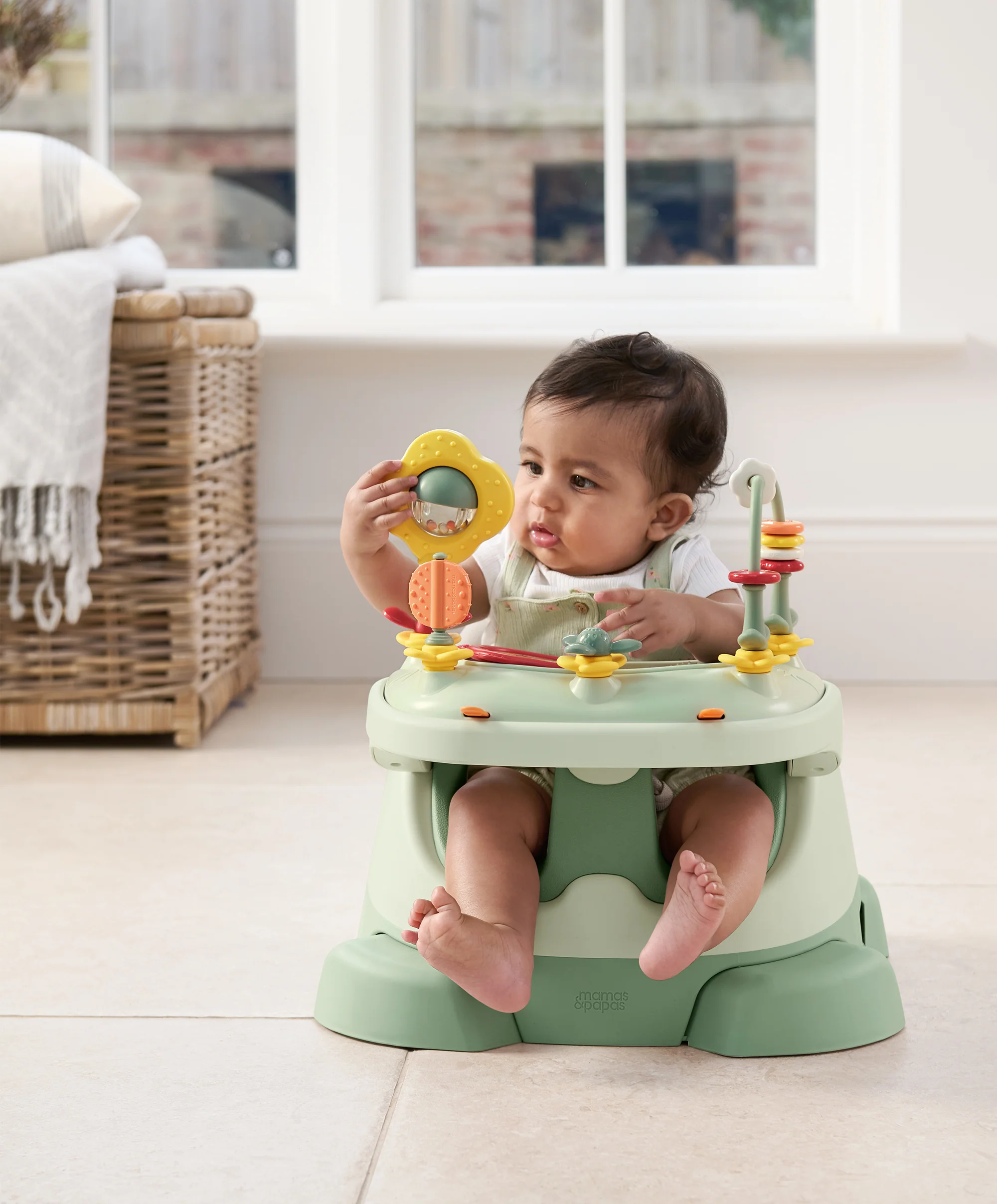 Bug 3-in-1 Floor & Booster Seat with Activity Tray & Splash Mat - Eucalyptus - Image 2