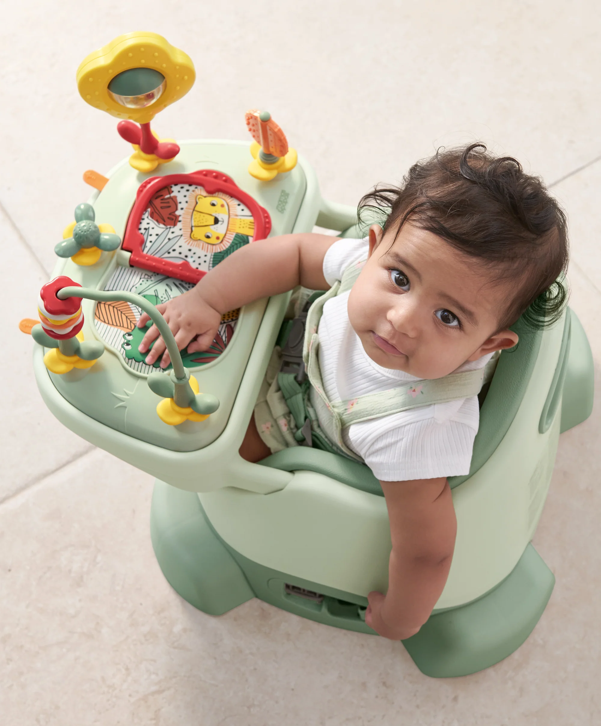 Bug 3-in-1 Floor & Booster Seat with Activity Tray & Splash Mat - Eucalyptus - Image 3