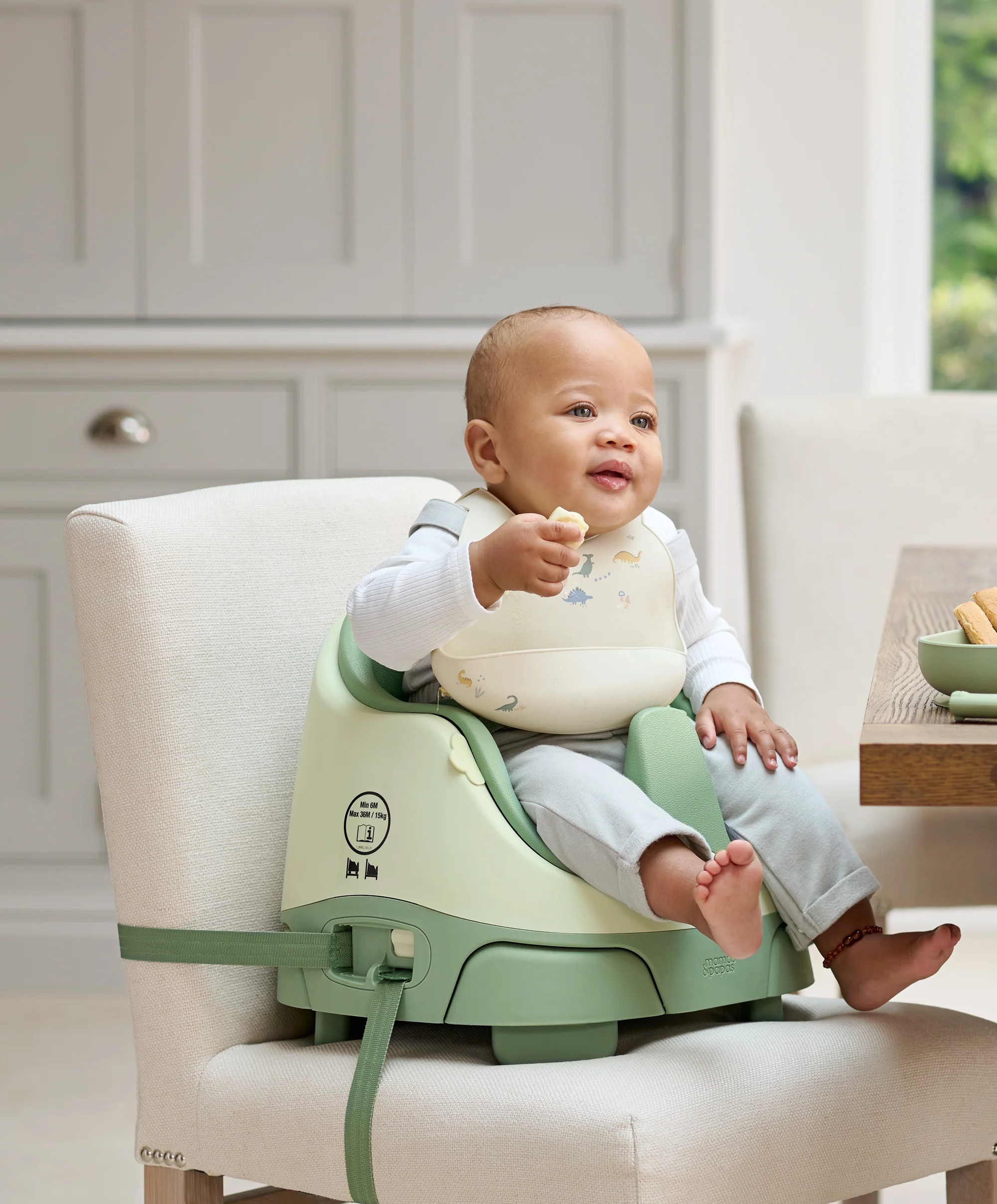 Bug 3-in-1 Floor & Booster Seat with Activity Tray & Splash Mat - Eucalyptus - Image 5