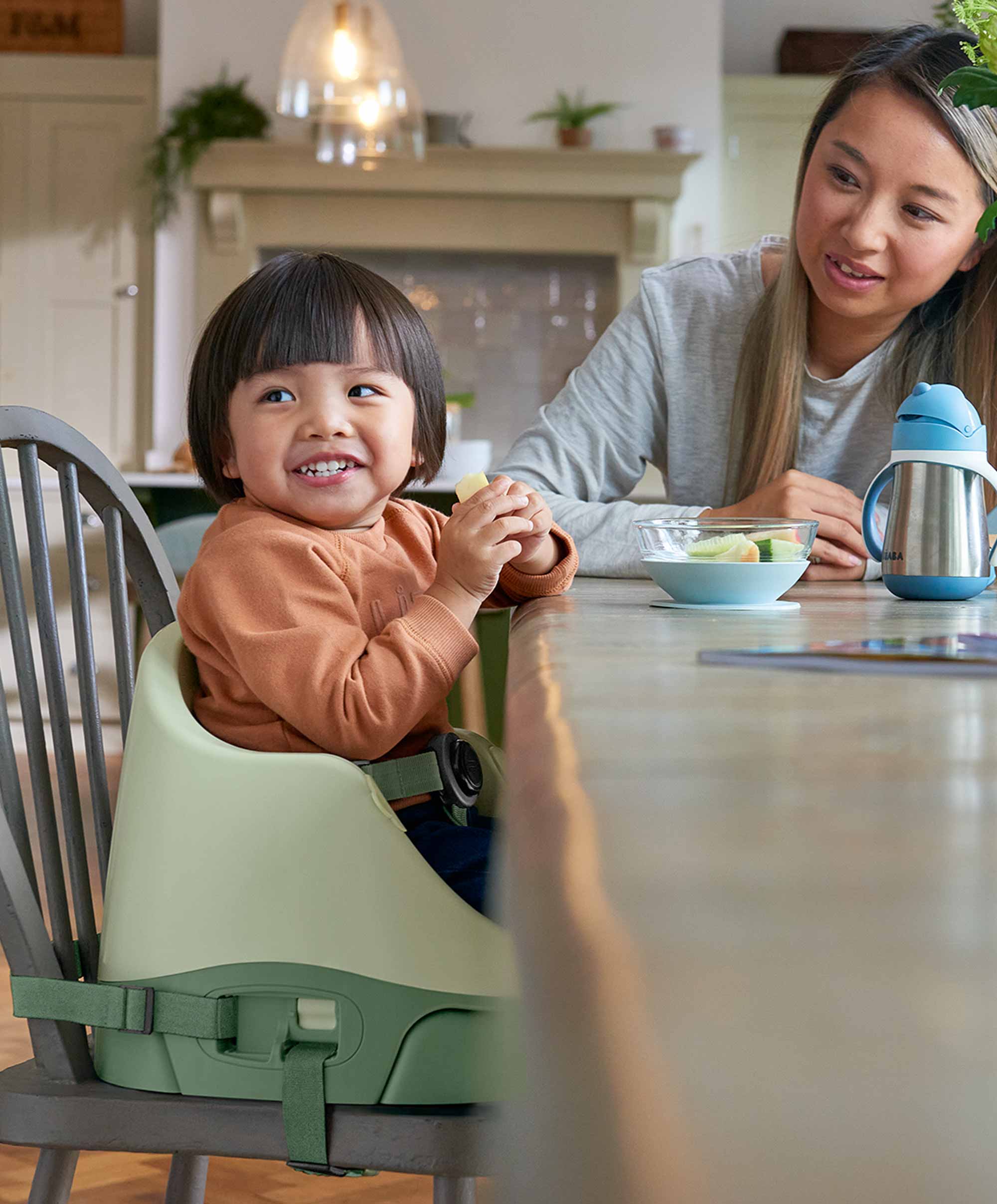 Bug 3-in-1 Floor & Booster Seat with Activity Tray & Splash Mat - Eucalyptus - Image 6