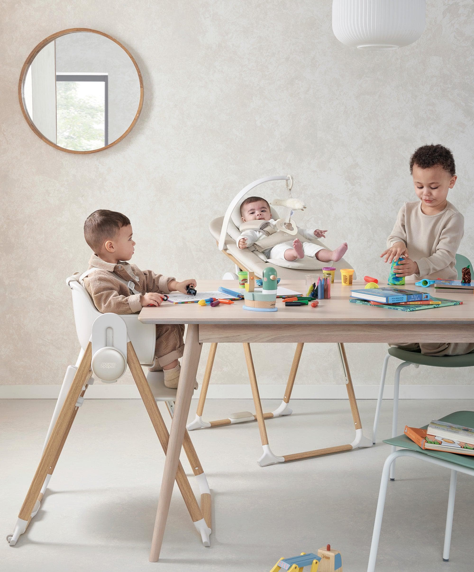 Eno Highchair, Bouncer & Cushion Complete Bundle - Cashmere with free feeding set - Image 6