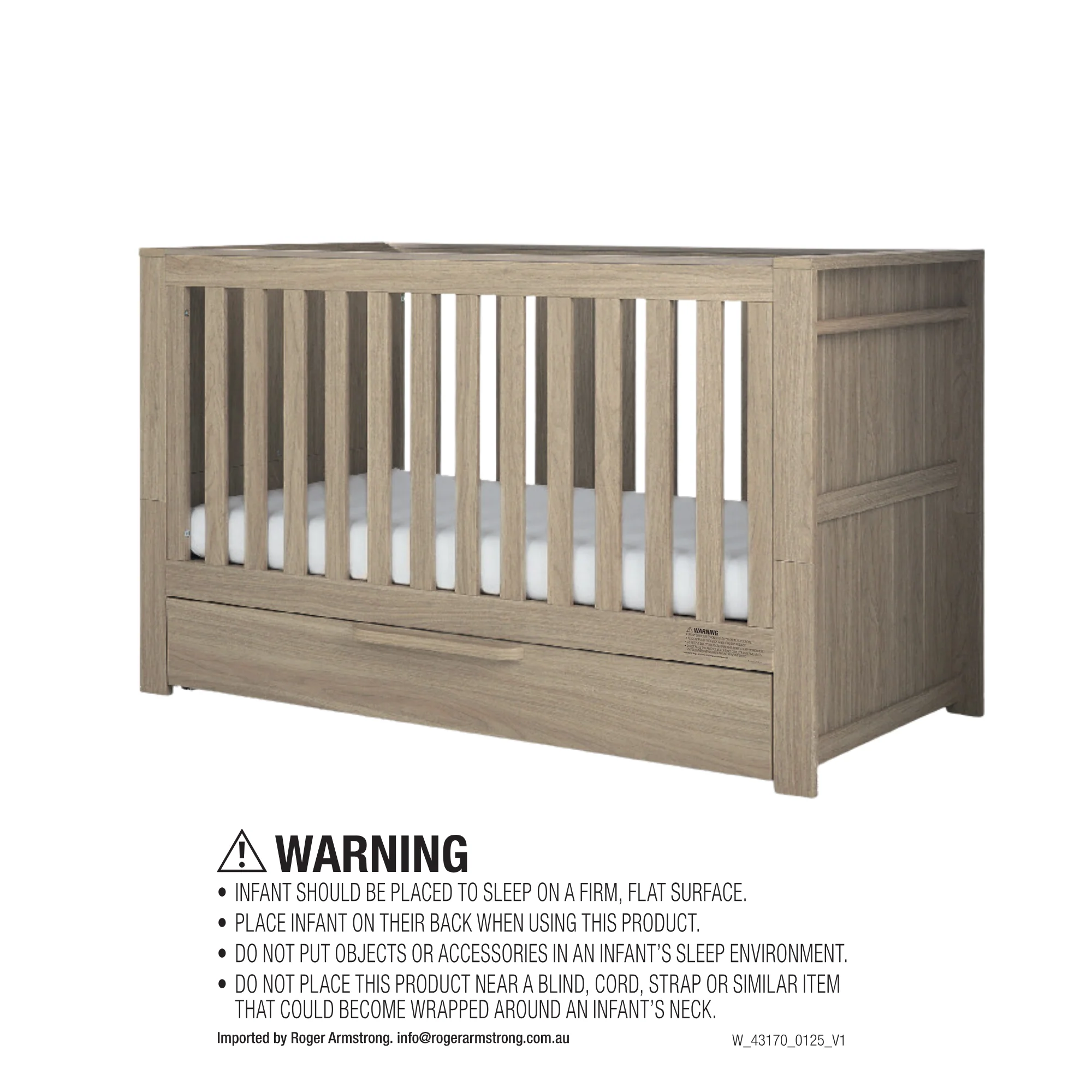 Franklin Cotbed Bundle & Essential Spring Cotbed Mattress Bundle With Free Cot Mobile (5 Pieces) - Light Oak - Image 8