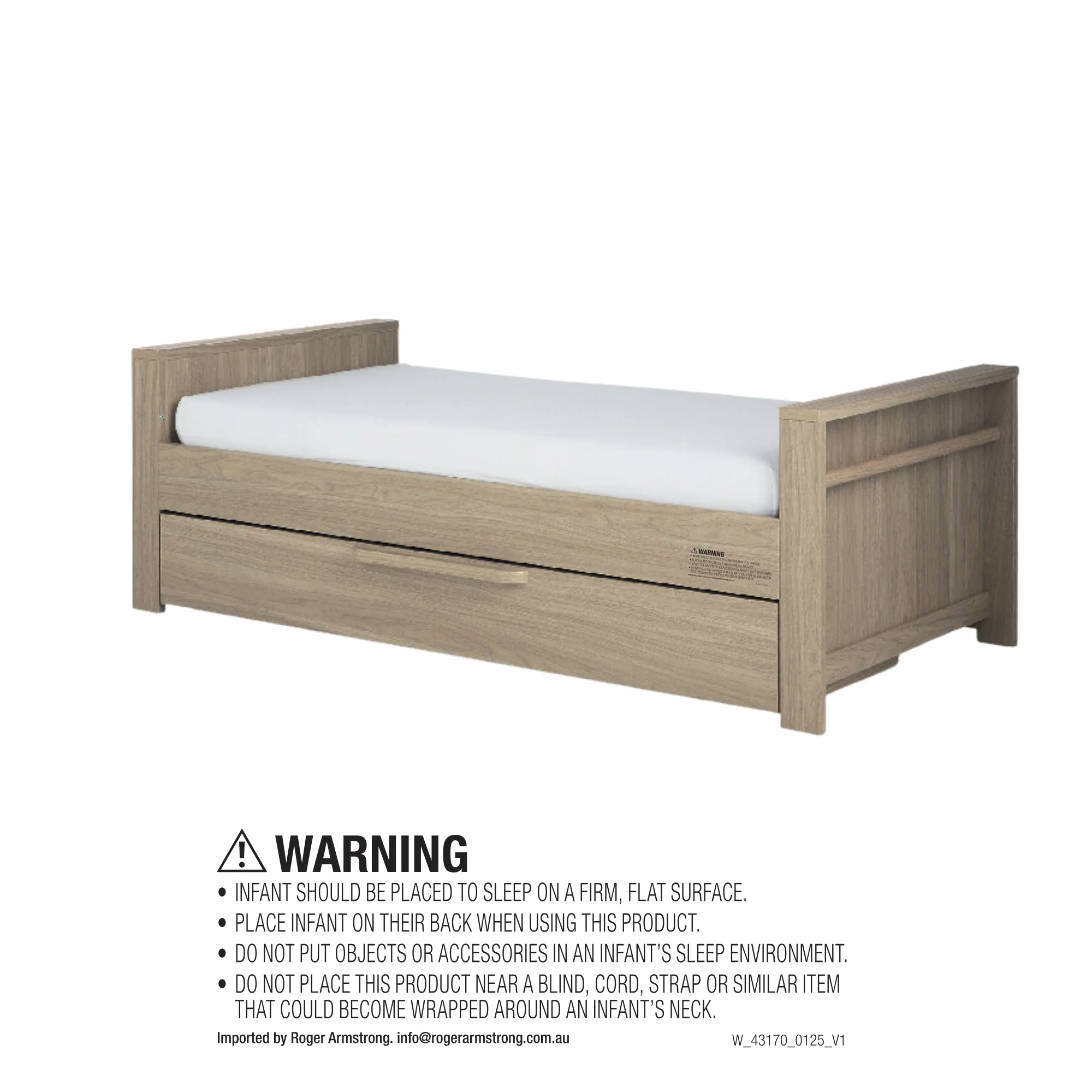 Franklin Cotbed Bundle & Essential Spring Cotbed Mattress Bundle With Free Nappy Caddy & Cot Mobile (6 Pieces) - Light Oak - Image 5
