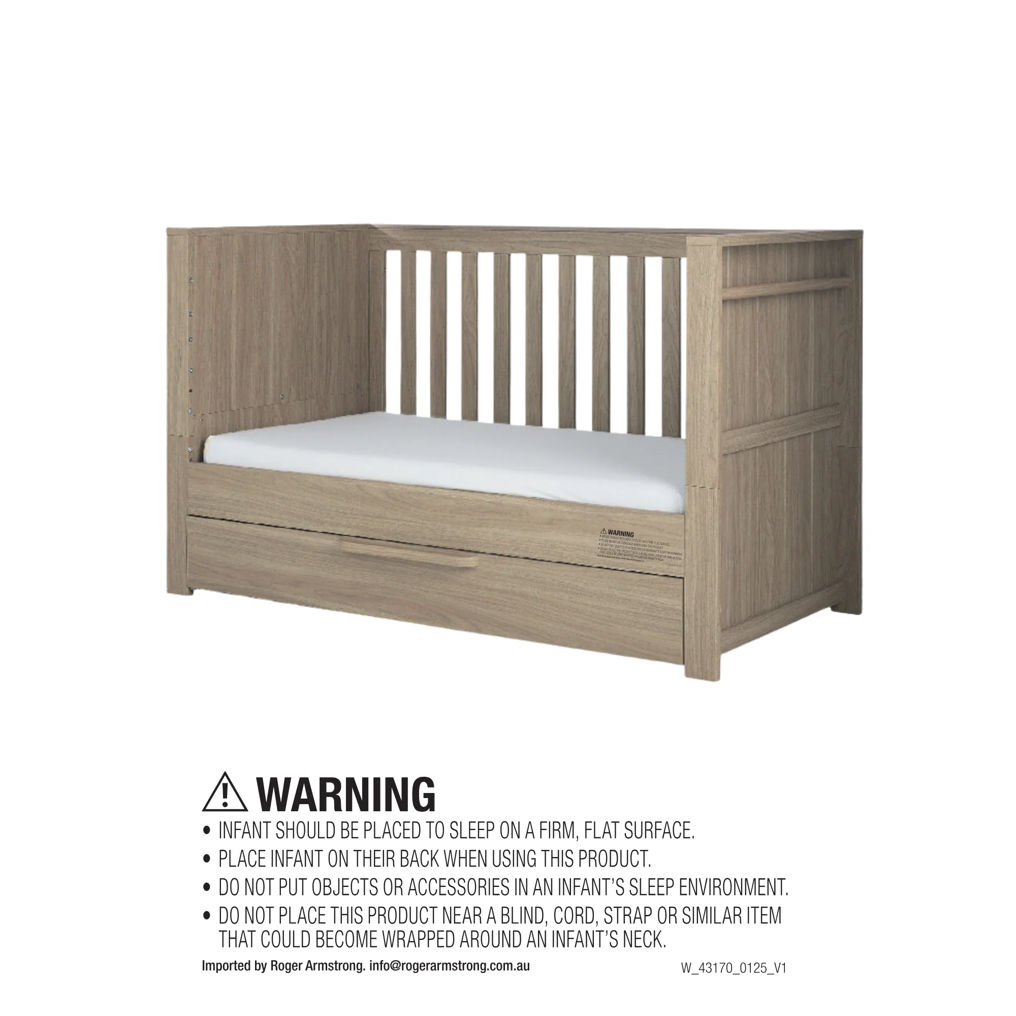 Franklin Cotbed Bundle & Essential Spring Cotbed Mattress Bundle With Free Nappy Caddy & Cot Mobile (6 Pieces) - Light Oak - Image 6