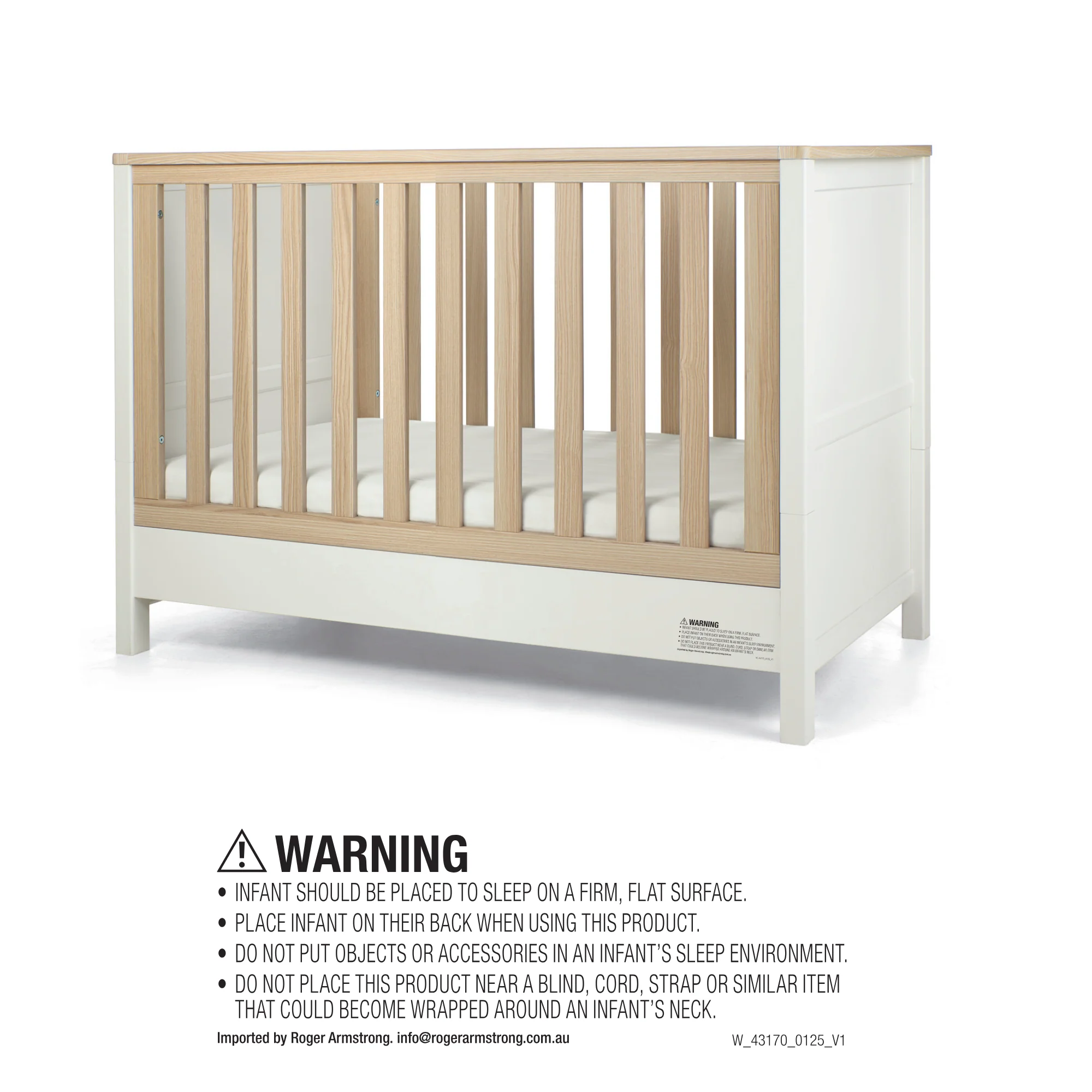 Harwell Cotbed Bundle With Free Cot Mobile & Nappy Caddy (7 Pieces) - White - Image 6