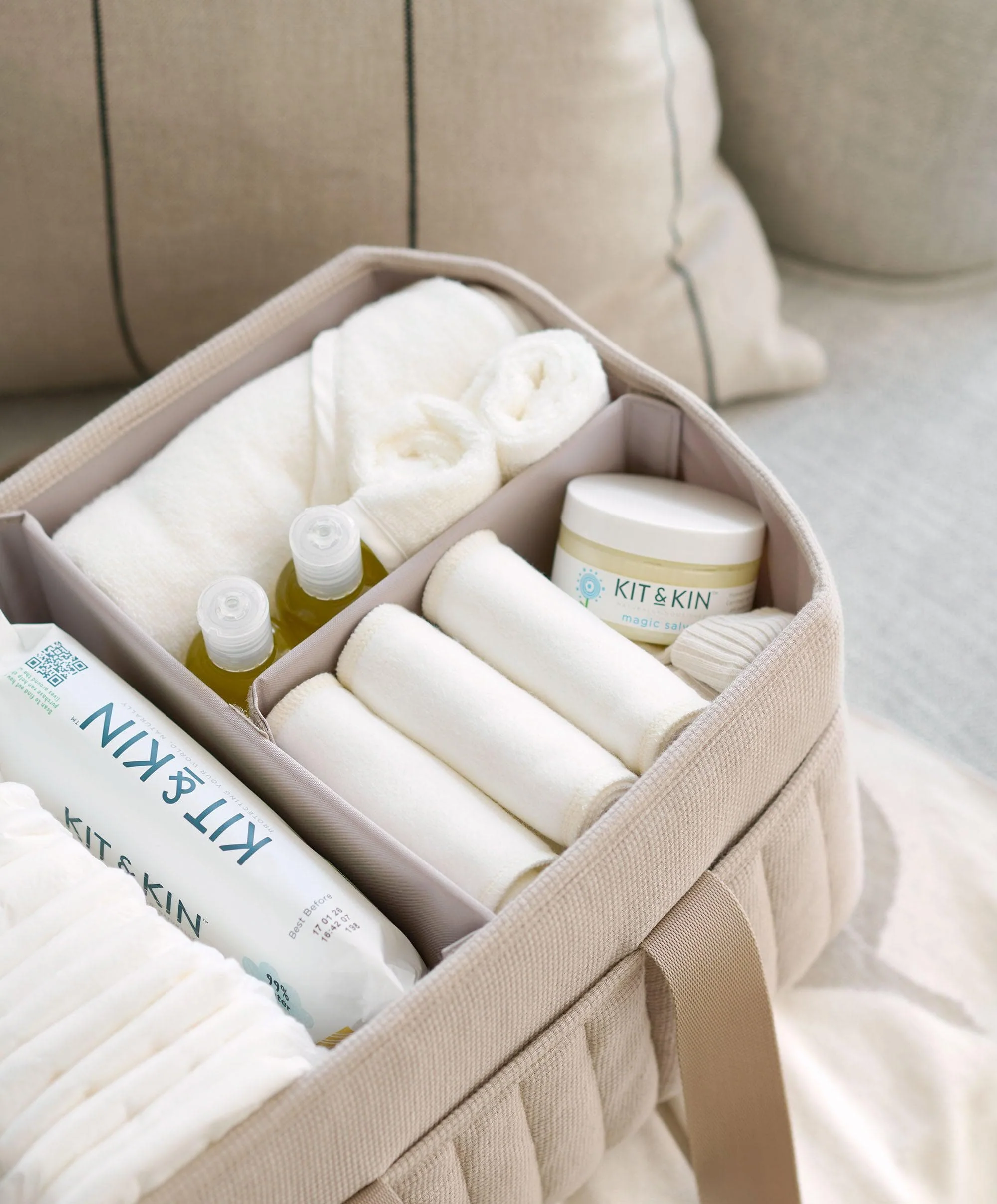 Nappy Caddy- Neutral waffle - Image 4