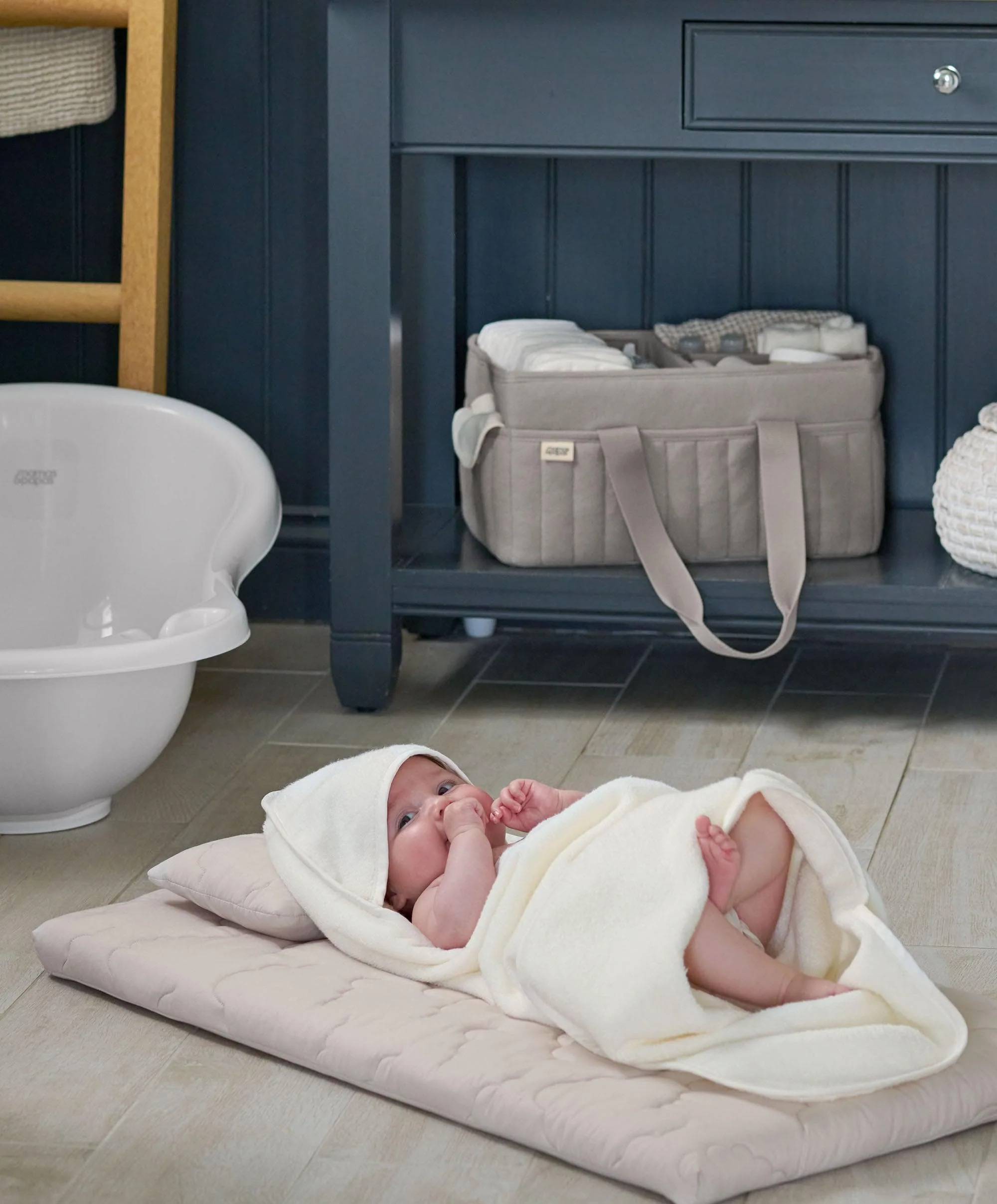 Nappy Caddy - Soft Grey Waffle - Image 4