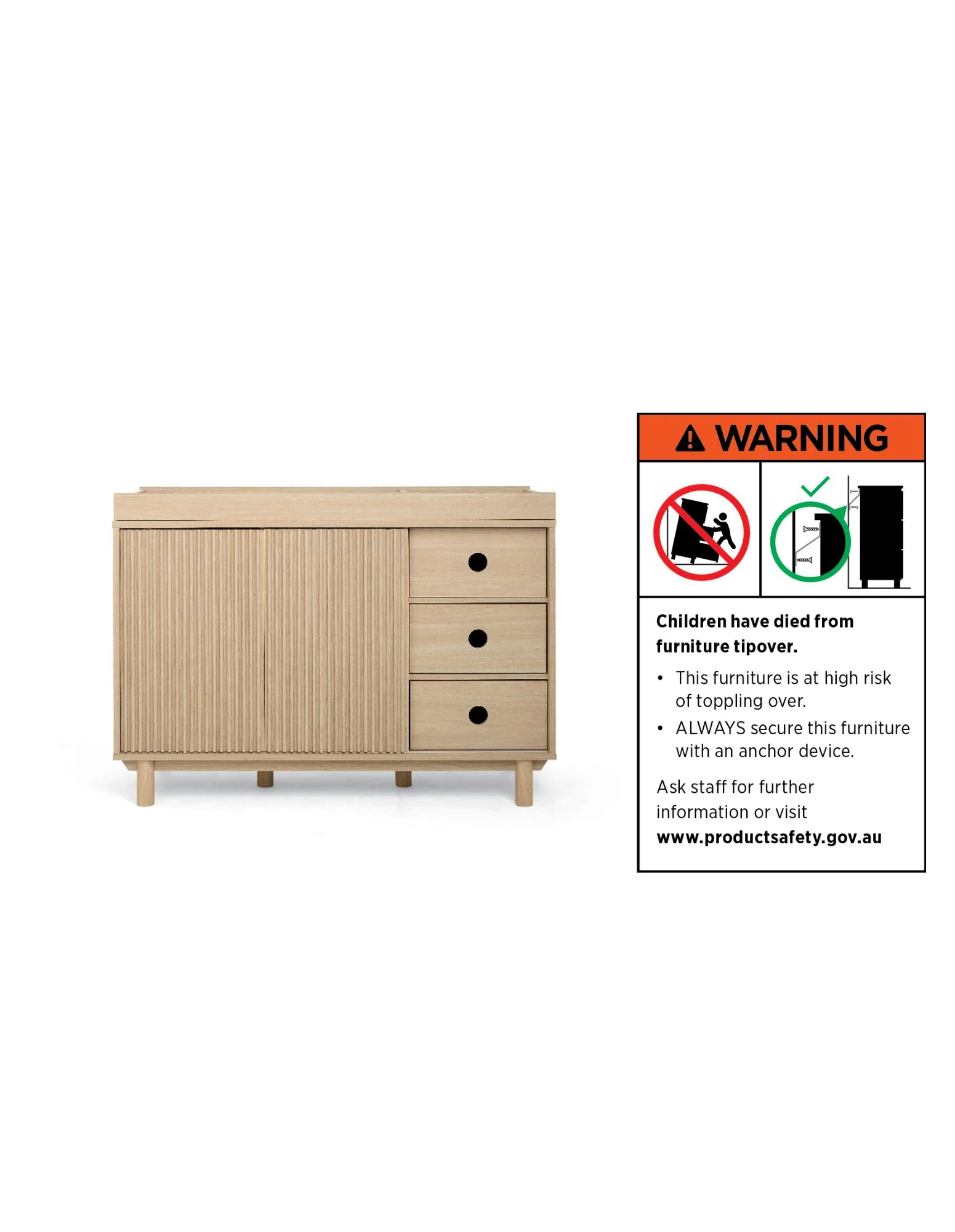 Oska Cotbed & 3 drawer WIDE Dresser Bundle (5 Pieces) - Oak (Pre order for end August) - Image 16