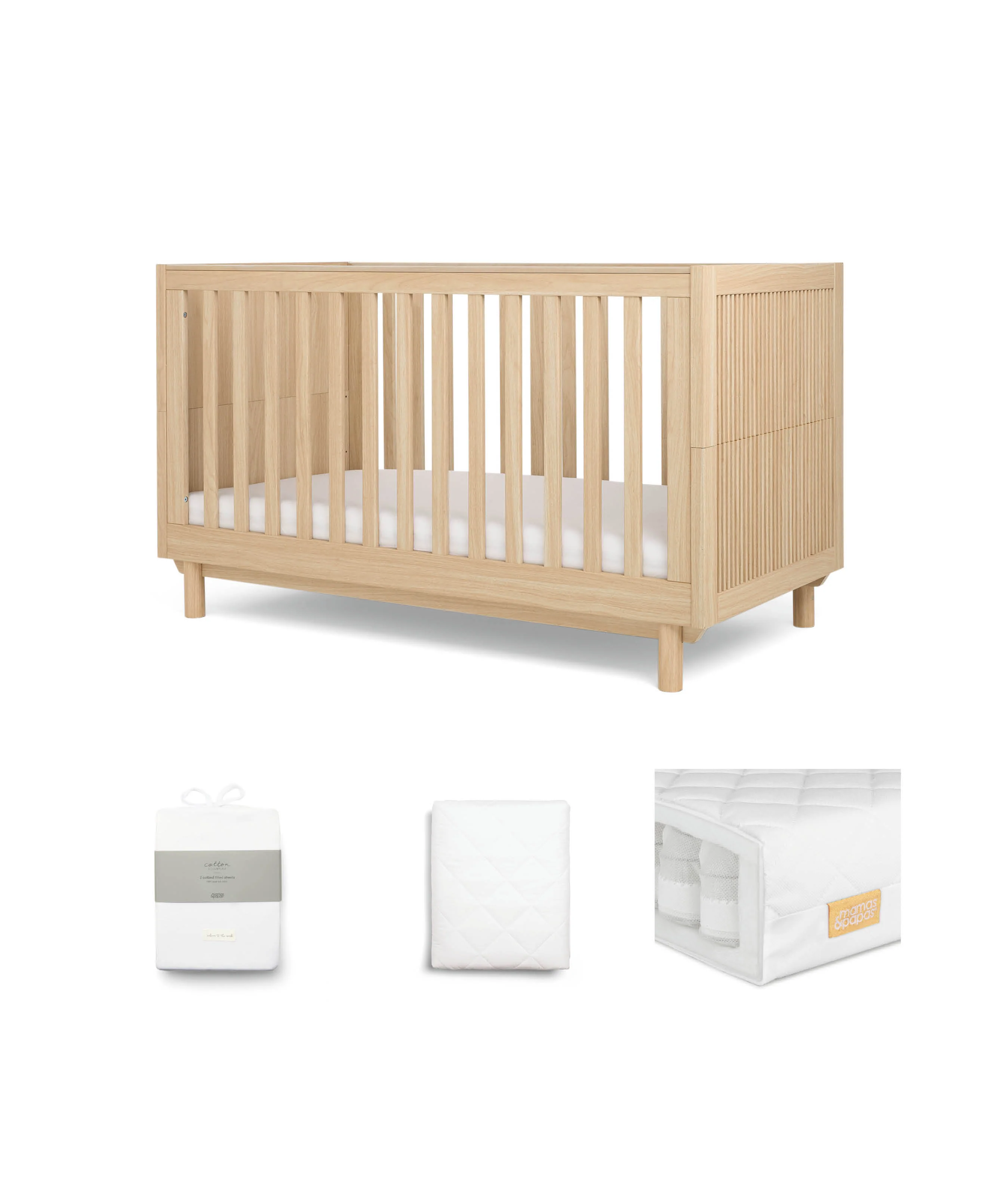 Oska Cotbed Bundle (4 Pieces) - Oak (Pre order for end August) - Image 2