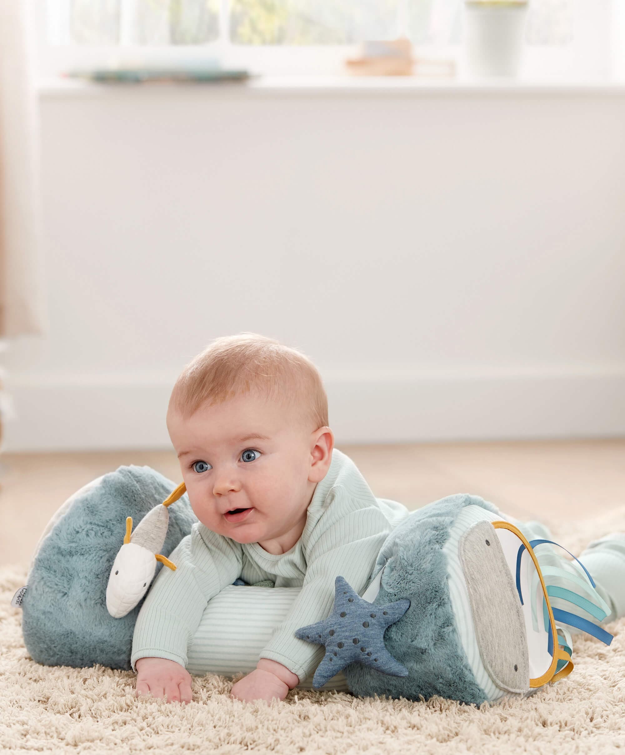 Tummy Time Roll - Welcome to the World Blue - Image 3